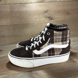 vans sk8 HI stackform womens size 7 shoes brown platform athletic skate sneakers